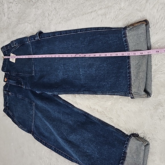 NWT Free People We The Free Major Leagues Mid-Rise Cuffed Jeans Lapis - Picture 7 of 16